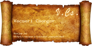 Vecseri Csongor névjegykártya